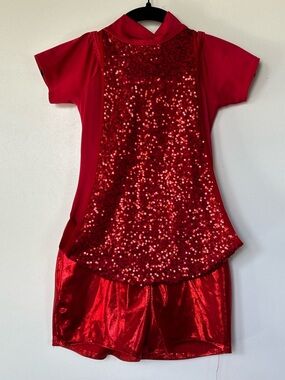 Kelle Made in U.S.A Red Sequined Dancewear